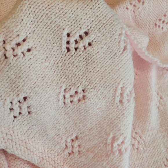 🌴3/$15🌴 Beautiful afgan crochet baby pink blanket / lap blanket handmade - Picture 5 of 12